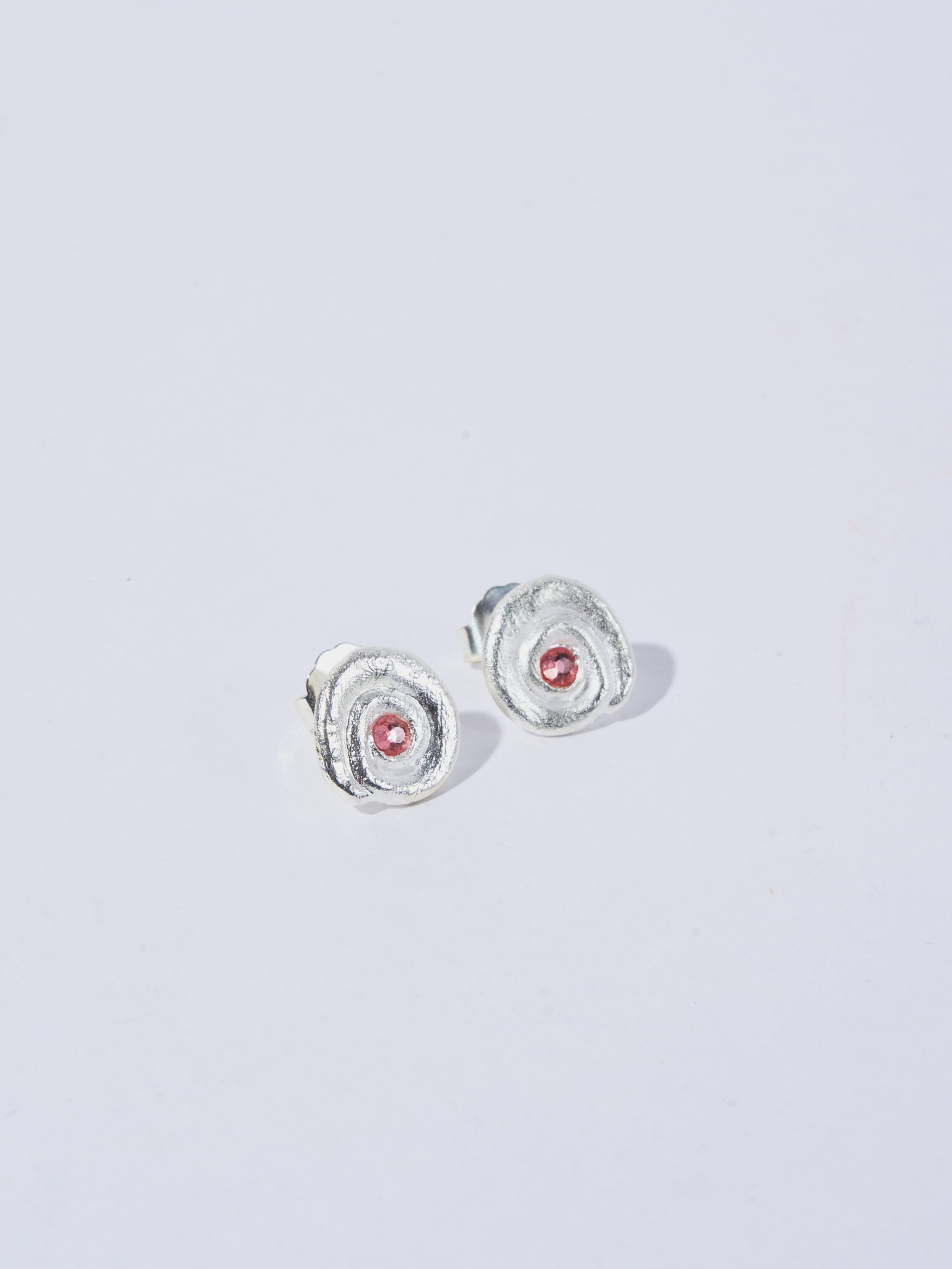 Aretes Topo Caracol Plateado