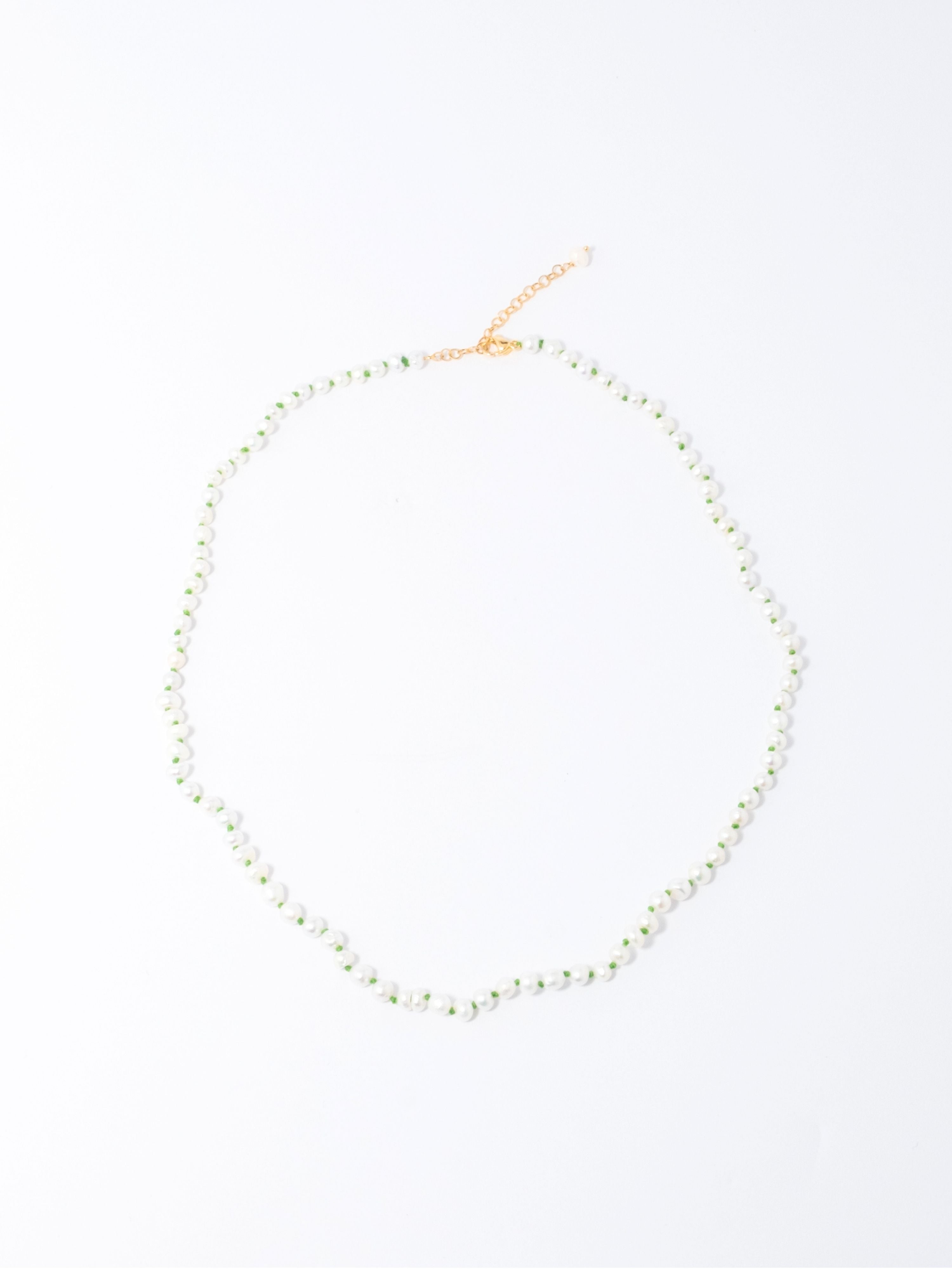 Collar Perla Nudo Verde