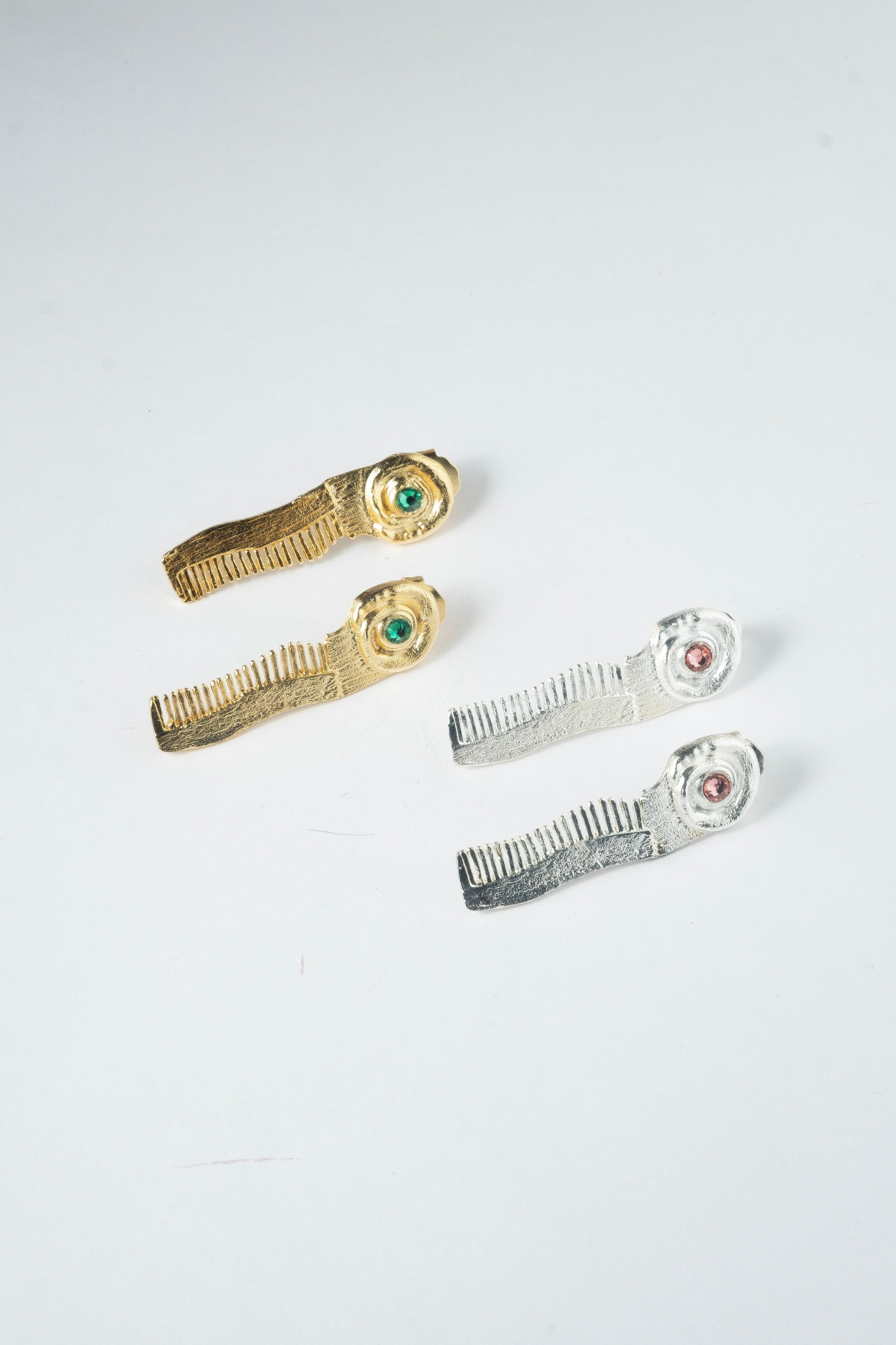 Aretes Caracol Peinilla Plateado